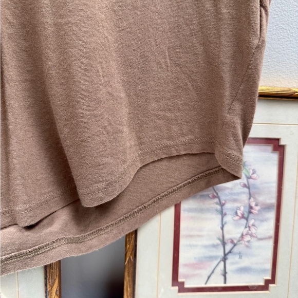 Lilla P Drop Shoulder V-Neck Tee w/ Curved Hem and Scoop Back - Picture 3 of 4